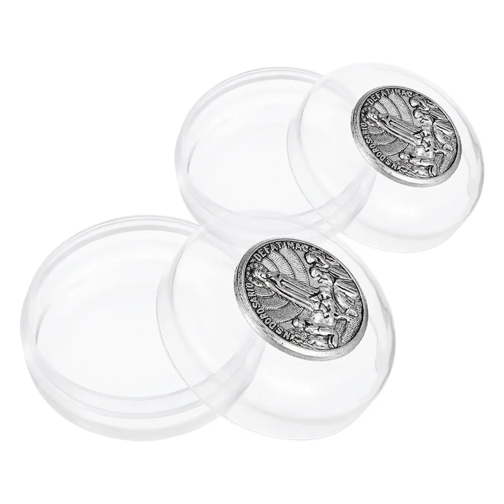 2 قطعة صندوق تعبئة معدني منظم تذكار علبة مسبحة مستديرة كاثوليكية دينية صغيرة للمناولة الأولى