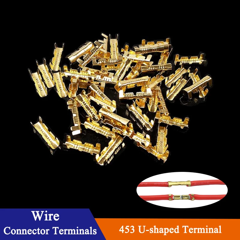 50 ~ 500 Stuks 453 U-Vormige Terminal Tabblad Koude Inzetstukken Draad Connectoren Koude Terminal Kleine Tanden Fascia Terminal 0,3 Mm ² Tot 1,5 Mm ²