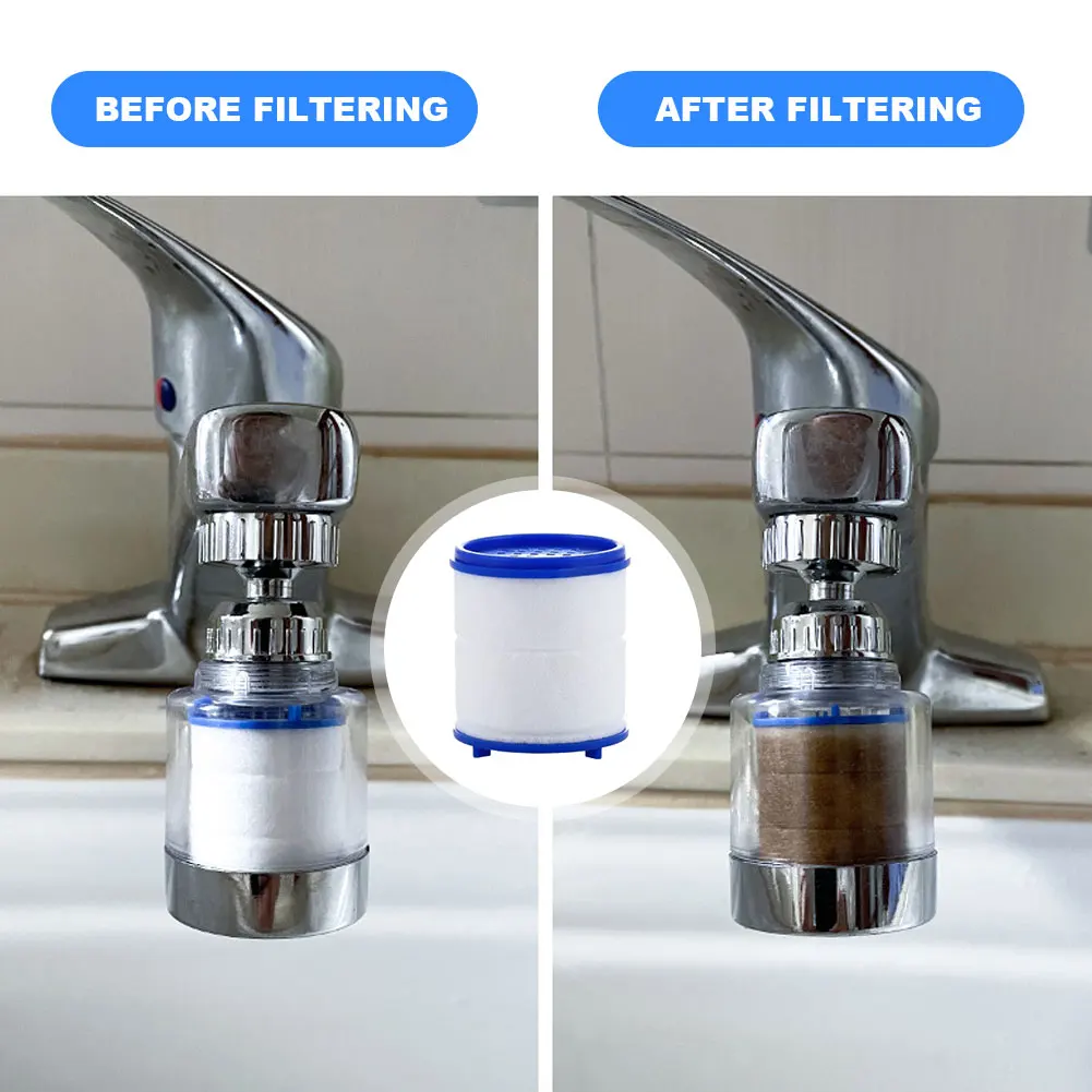 360 Degree Rotating Faucet Filters Bubbler Mount Water Saving Faucet Water Clean Filter Purifier for Household Kitchen Bathroom