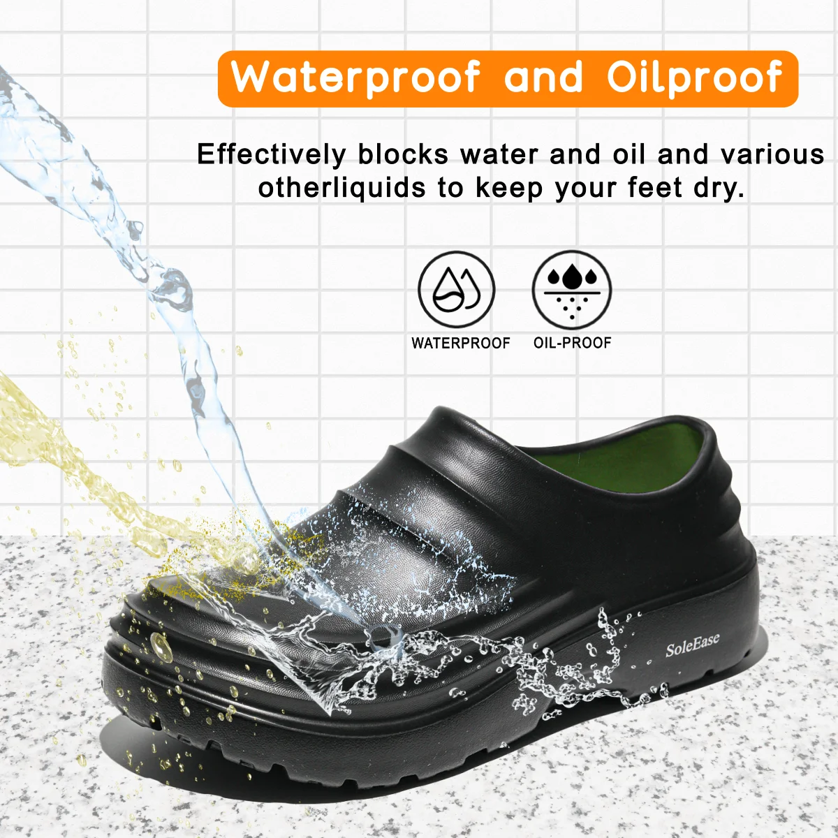 Waterproof and oil-proof lightweight eva chef shoes, men's non-slip work shoes, medical indoor nurse shoes