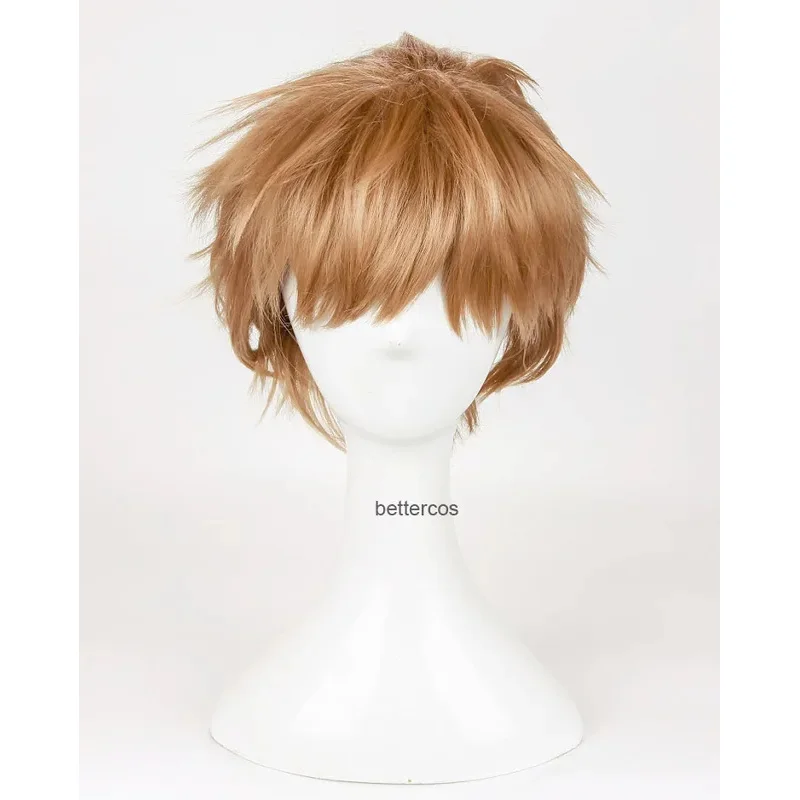 

NewHaikyu!! Волейбол Мориске Яку, парики для косплея, короткий льняной блондин, термостойкий парик из синтетических волос + шапочка для парика2025