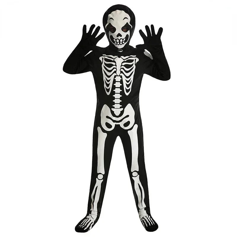 Halloween Party Costumes Kids Kids White Skull Ghost Bone Cosplay Costumes Stage Ghost Costume Siamese