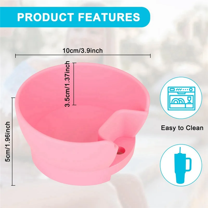 AA76-2Pcs Silicone Snack Bowls For Stanley 40Oz Glass Cup With Straw Version