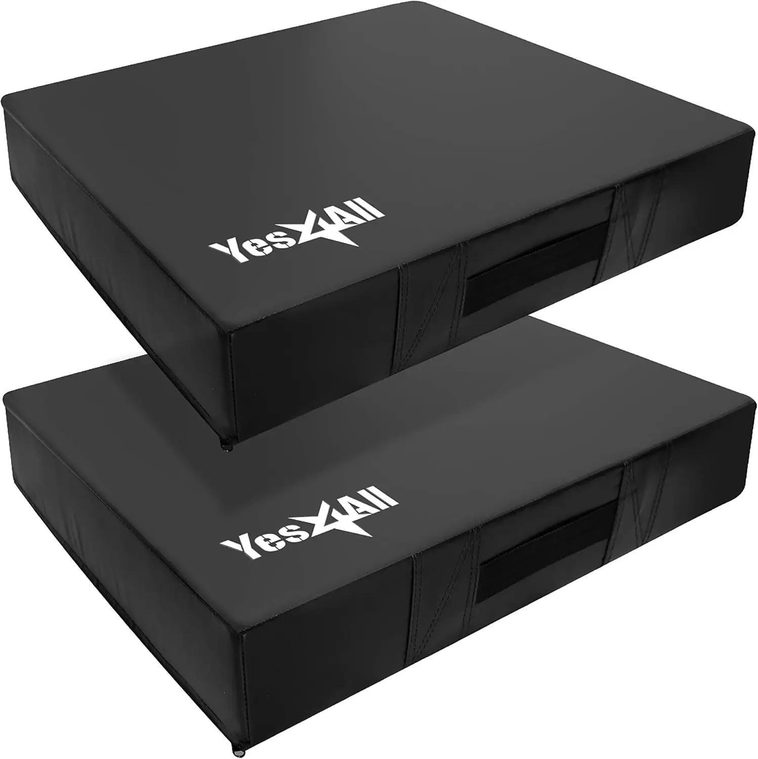 

Защитные маты для тяжелоатлетических тренировок с ПВХ-покрытием и удобными ручками для переноски - продаются парами для защиты в зале.