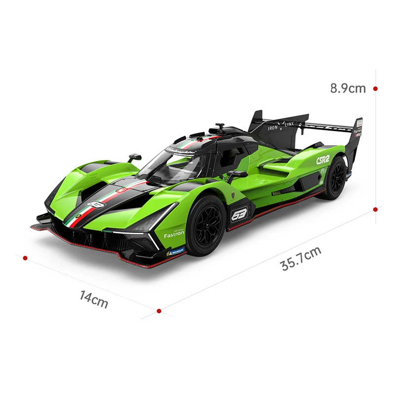 2024 1:14 Lamborghini SC63 Cars Toy 1000mAh 2 Speed Adjust LED Lights 24 At Daytona Lamborghini SC63 Hypercar RC 24H/LMH Racing