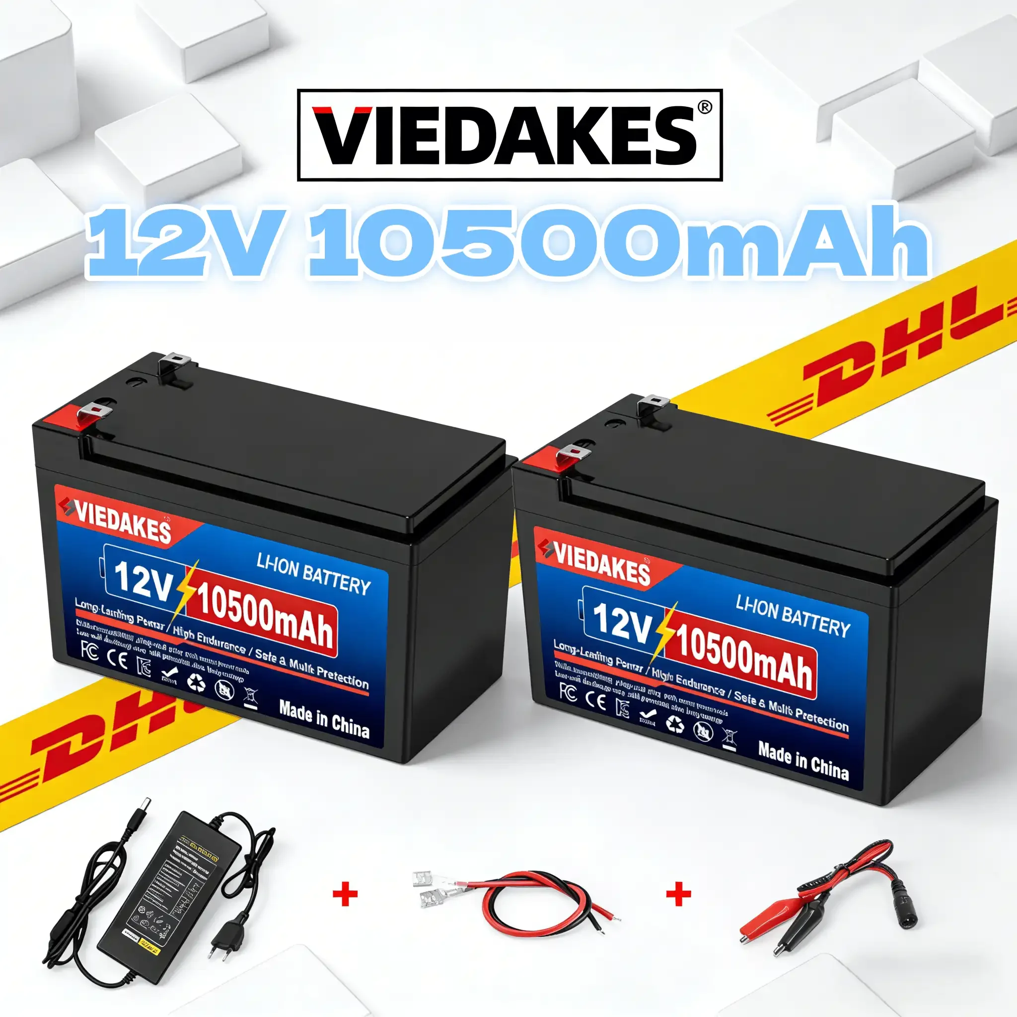 

VIEDAKES 12V 10500mAh Portable Battery for RV Camping Marine Boat Trolling Motor Solar System