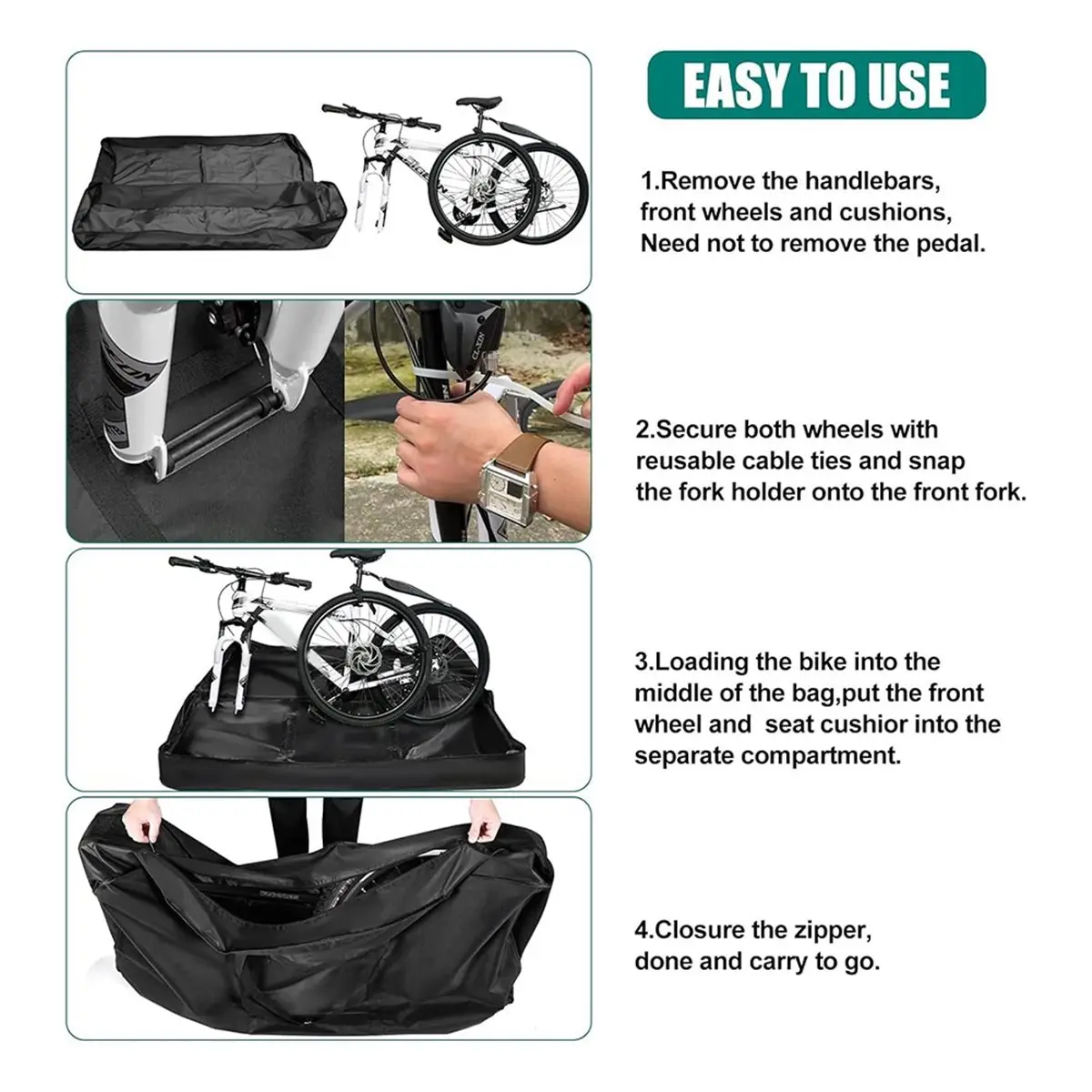 

AD10 Bike Travel Bag with Strong Webbing, Portable Folding 26-29 Inch Bicycle Bags ,Bicycle Storage Bag for Airplane Shipping