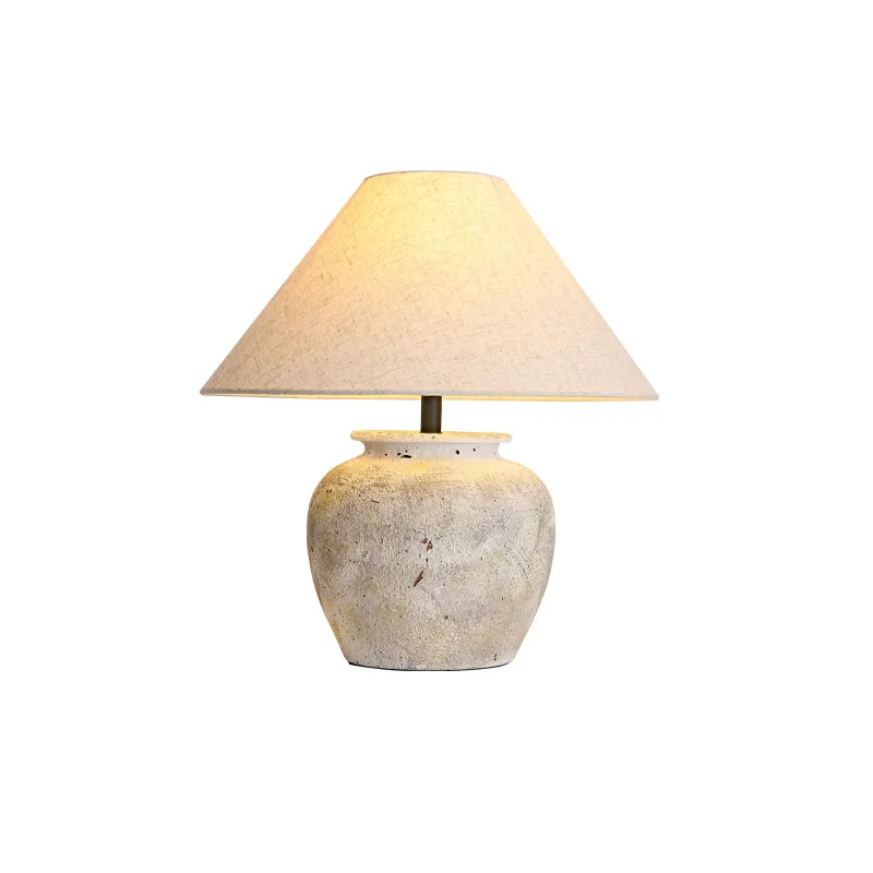 

Wabi-sabi wind, pottery pot desk lamp, Japanese retro homestay living room, bedroom, bedside table lamp