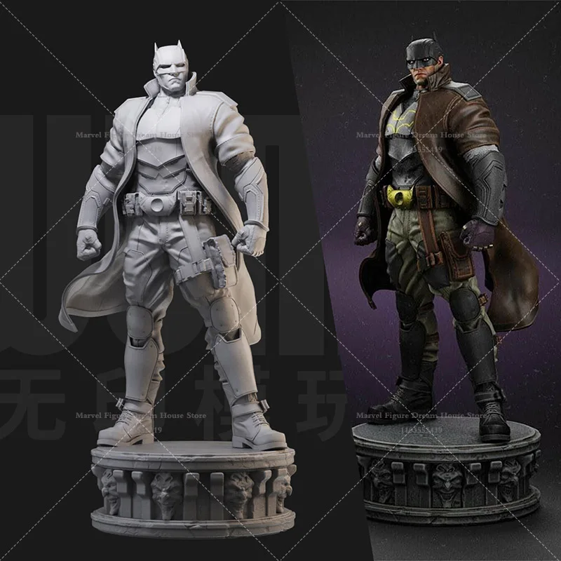 1/24 1/18 Scale DC Dark Detective Batman Bruce Wayne Tough Guy Windcoat Style DIY Self-assembled GK 3D Resin Un-panited Men Doll