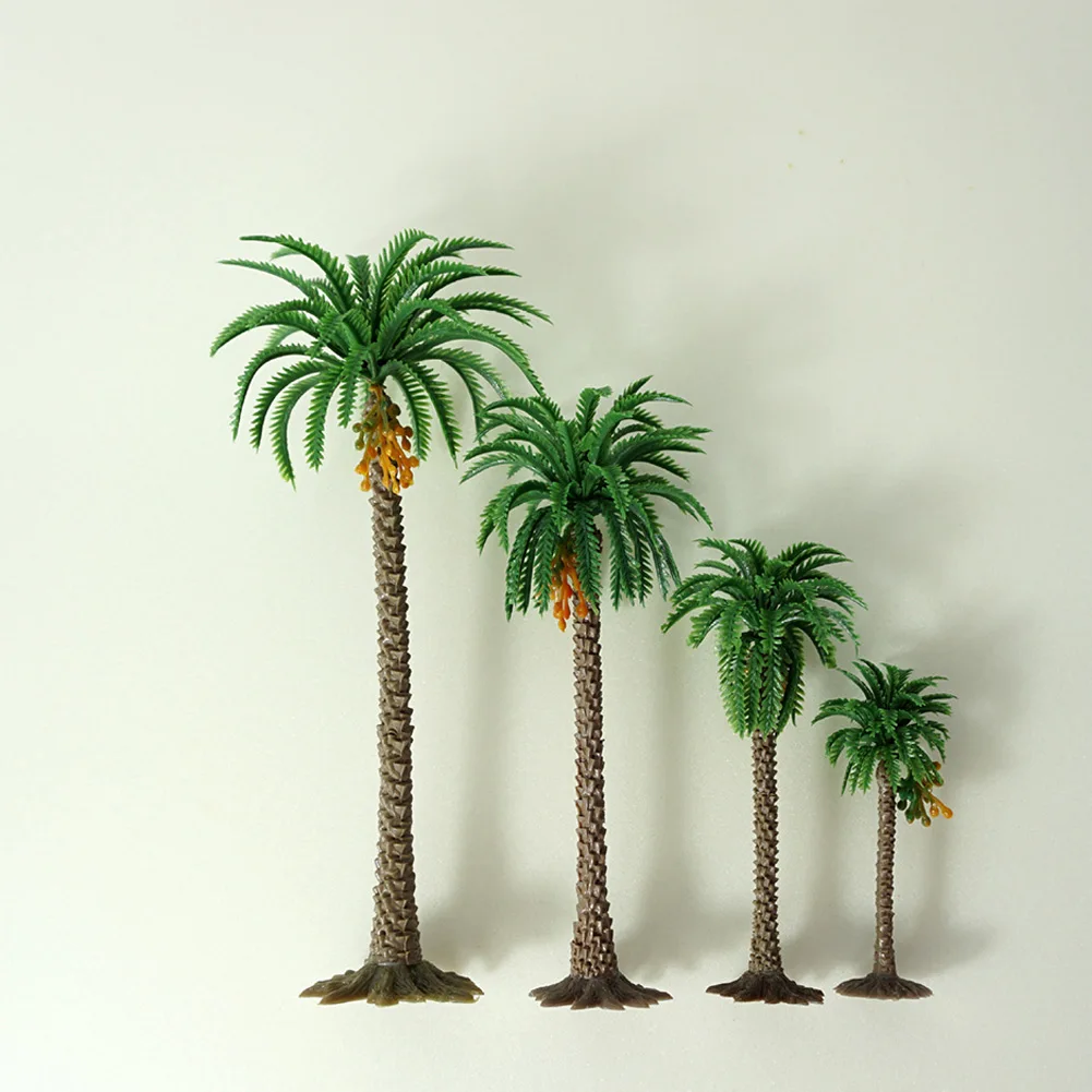 10Pcs Model Trees Palm Scale Tree Coconut Palm Park Rainforest Scenery Dioramas DIY Decor Diorama Scenery Model