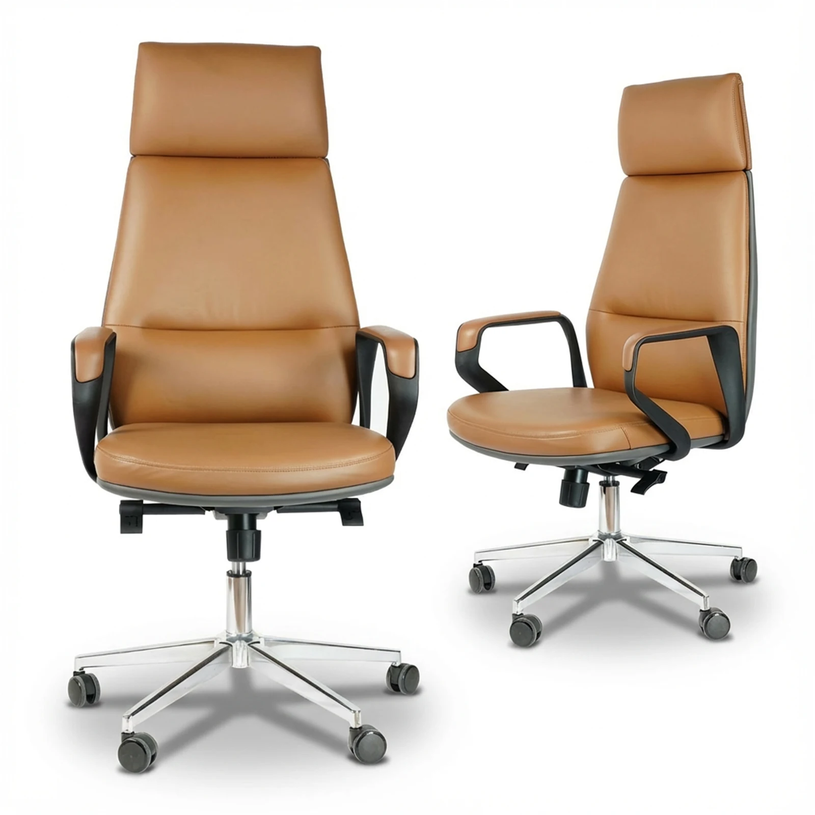 FurniBaron 400lbs Big and Tall Office Chair Ergonomic High Back PU Leather Desk Chair with Lumbar Support, Heavy Duty Metal Base & Silent Wheels for Home Office