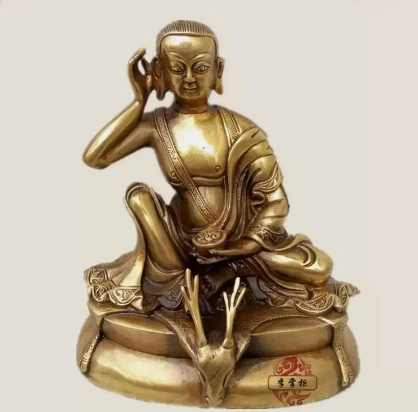 15cm bronze buddha Auspicious Milarepa Venerable Buddha Statue Milarepa Yogi