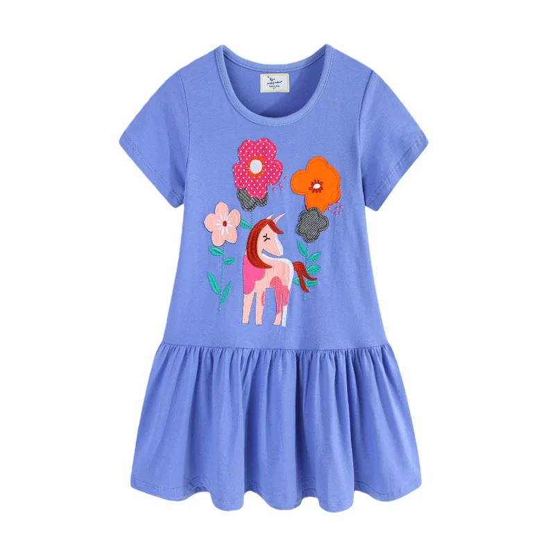 

Jumping Meters 2026 Girls Embroidered Princess Dress 2-7T Summer Party Birthday Wedding Baby Frocks Costume With Animal Applique