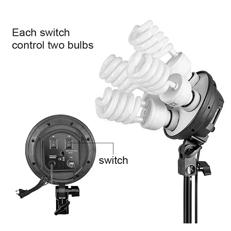Photography Studio Lighting kit of E27 4in1 lamp head holder Photo Video Portrait and Product  shooting Continuous Softbox