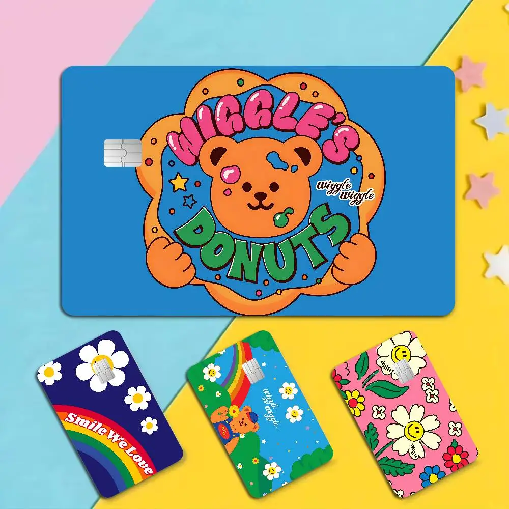 Popular LOGO W-Wiggle Anmie Sticker Film Skin Cover for Credit Card Debit Bank Card Front