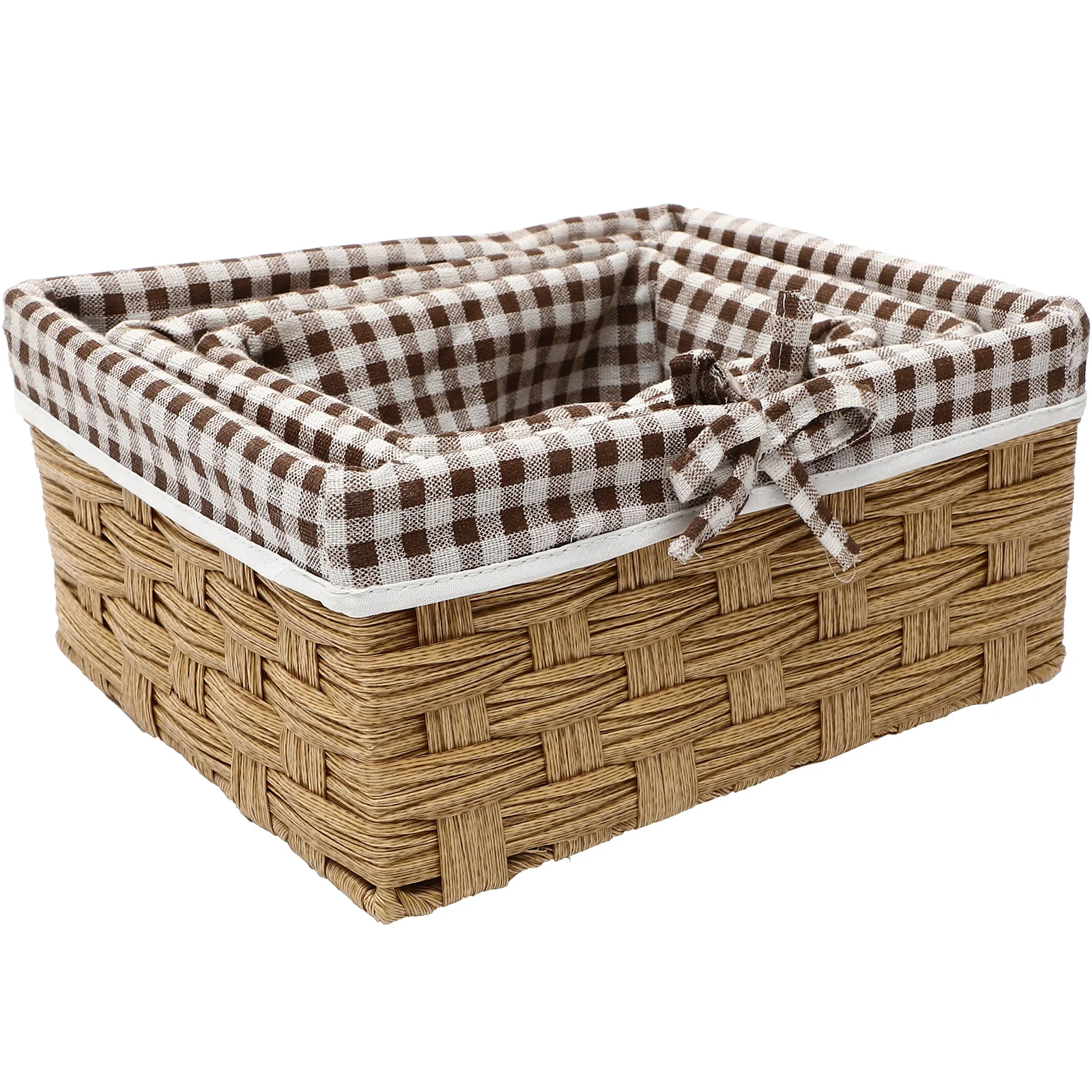 

3 Pcs Storage Basket Wicker Woven Organizer Grocery Desktop For Table Pp Imitation Rattan Sundries Multipurpose