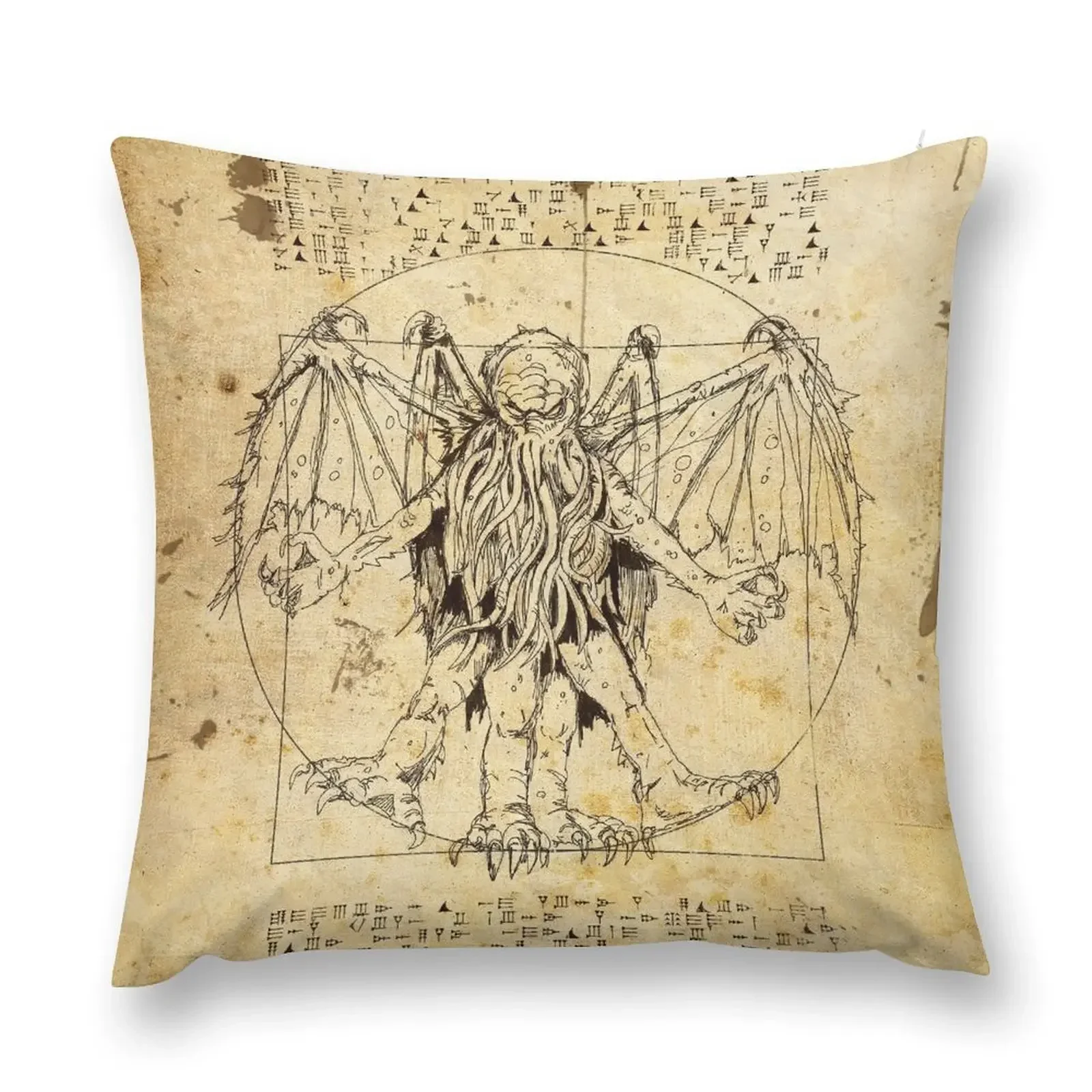 Cthulhu Vitruvian Throw Pillow anime girl Sofa Cover pillow