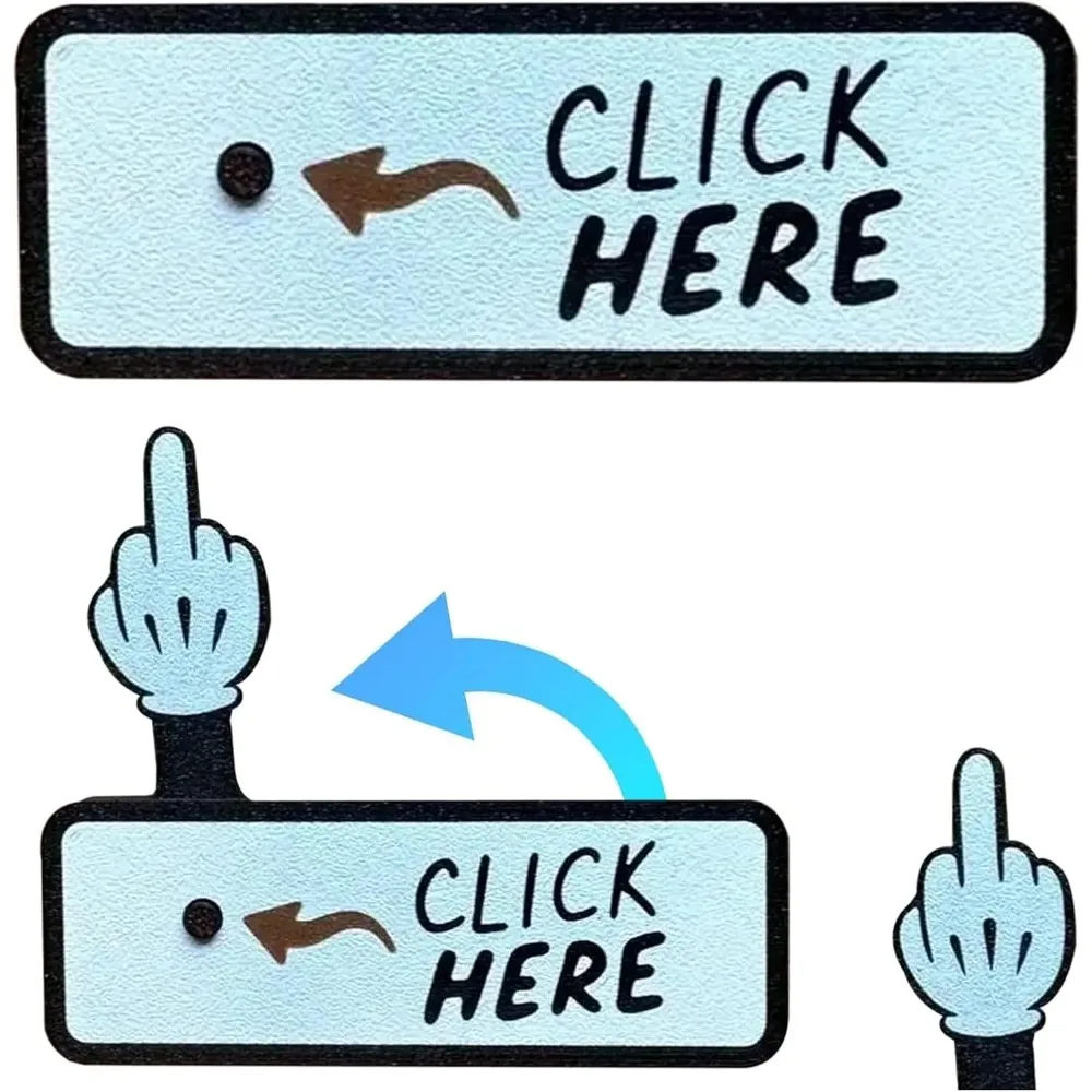 Bouton de doigt surprise pop-up drôle The Click Here - Cadeau de farces hilarant, blague d'expression d'humeur interactive nouveauté