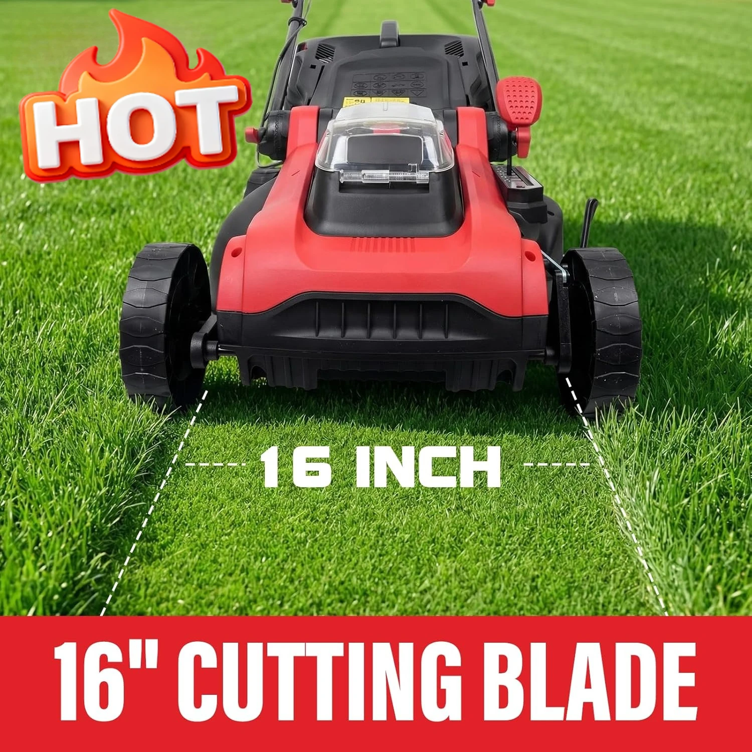 

40V 16" Electric Lawn Mower, 2-in-1 Brushless Cordless Lawn Mower, Walk-Behind Push Mowers with 5-Position Height Adjustment