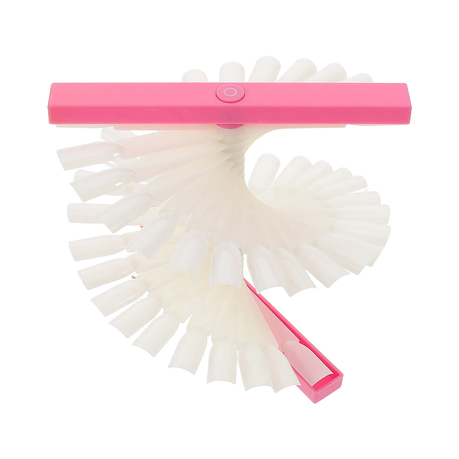 

48 Colors Nail Practice Tips Rotating Fan Shape Display Board Home DIY Salon Pink Polish Samples Nail Templates