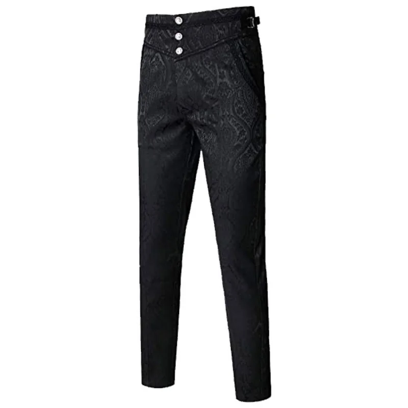 Mens Obscura Trousers Pants Steampunk Black Brocade Vintage Gothic Victorian