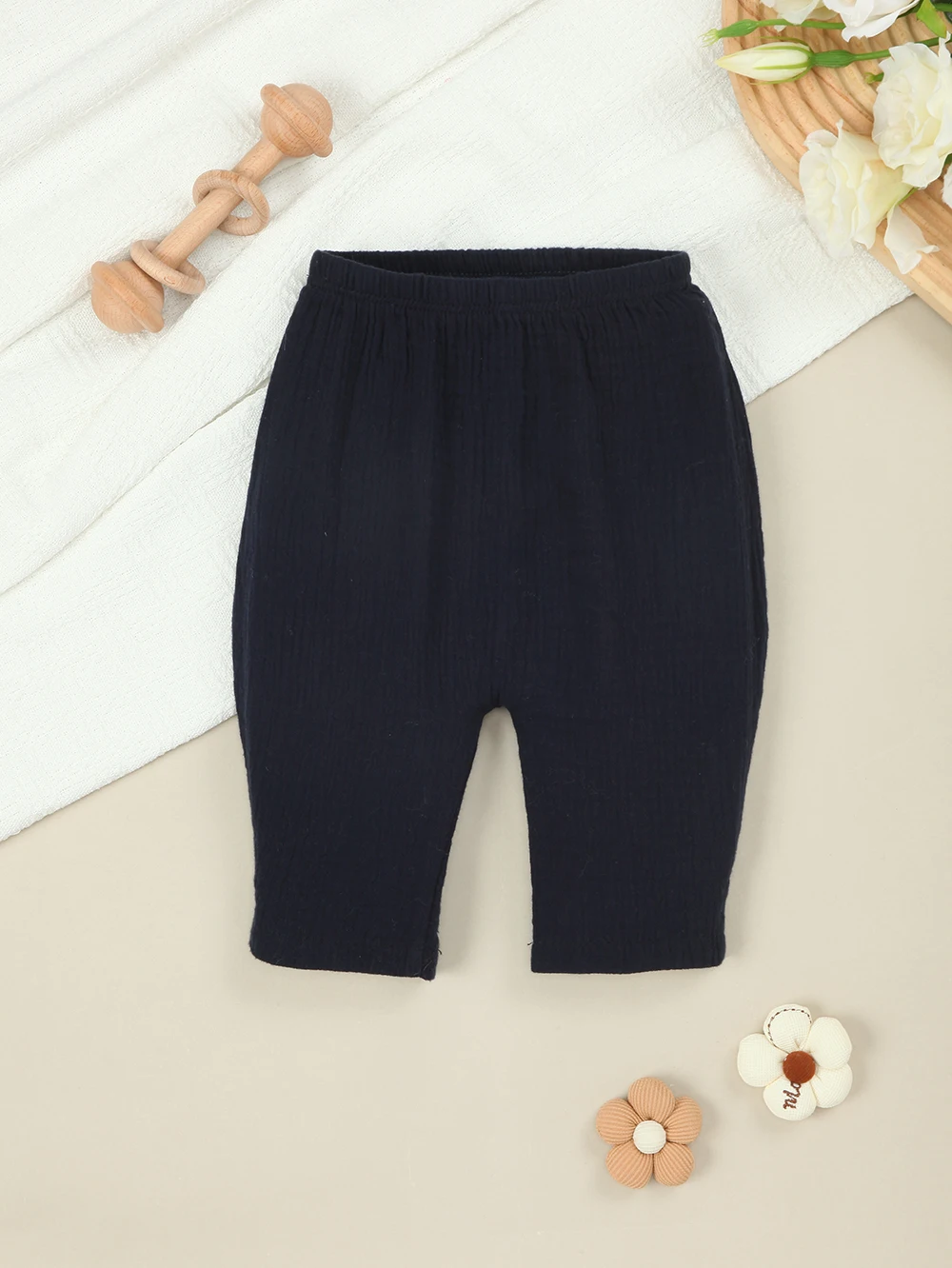 

1 шт. мягкие хлопковые штаны для мальчиков, весенне-летние брюки для новорожденных, свободные удобные леггинсы для младенцев (черные)