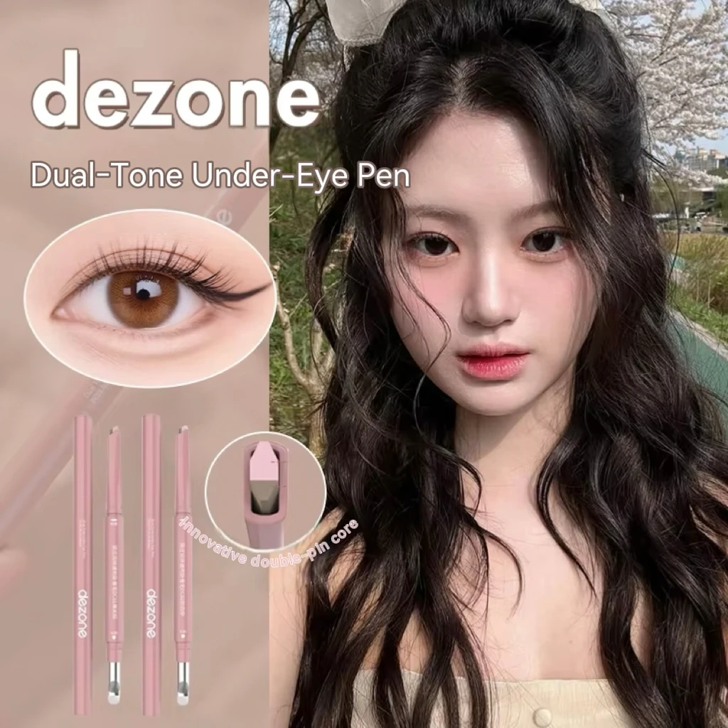 DEZONE Double-Headed Eye Bag Pen Brightens Shadows Waterproof and Sweat-Proof, Long-Lasting Three-Dimensional Eye Bags, Eye Make