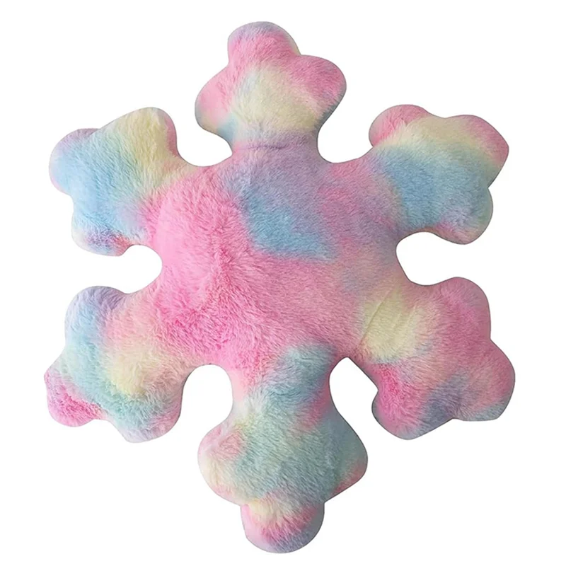 A20F-Snowflake Pillow, Throw Pillow Winter Snowflake Pillow Decoration Plush Cute Pillow Sofa Bed Decoration