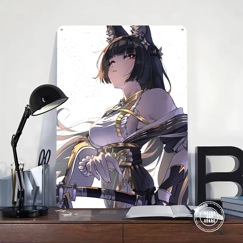 Zenless Zone Zero Hoshimi Miyabi Personalized 3D Textured Metal Poster Wall Art Tinplate Sign for Home Decor Accessories Items