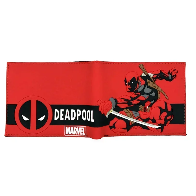 Anime Figure Marvel Comics Avengers Deadpool Wallet Men PVC Short Purse with Coin Pocket Cartoon Toys Birthday Gifts