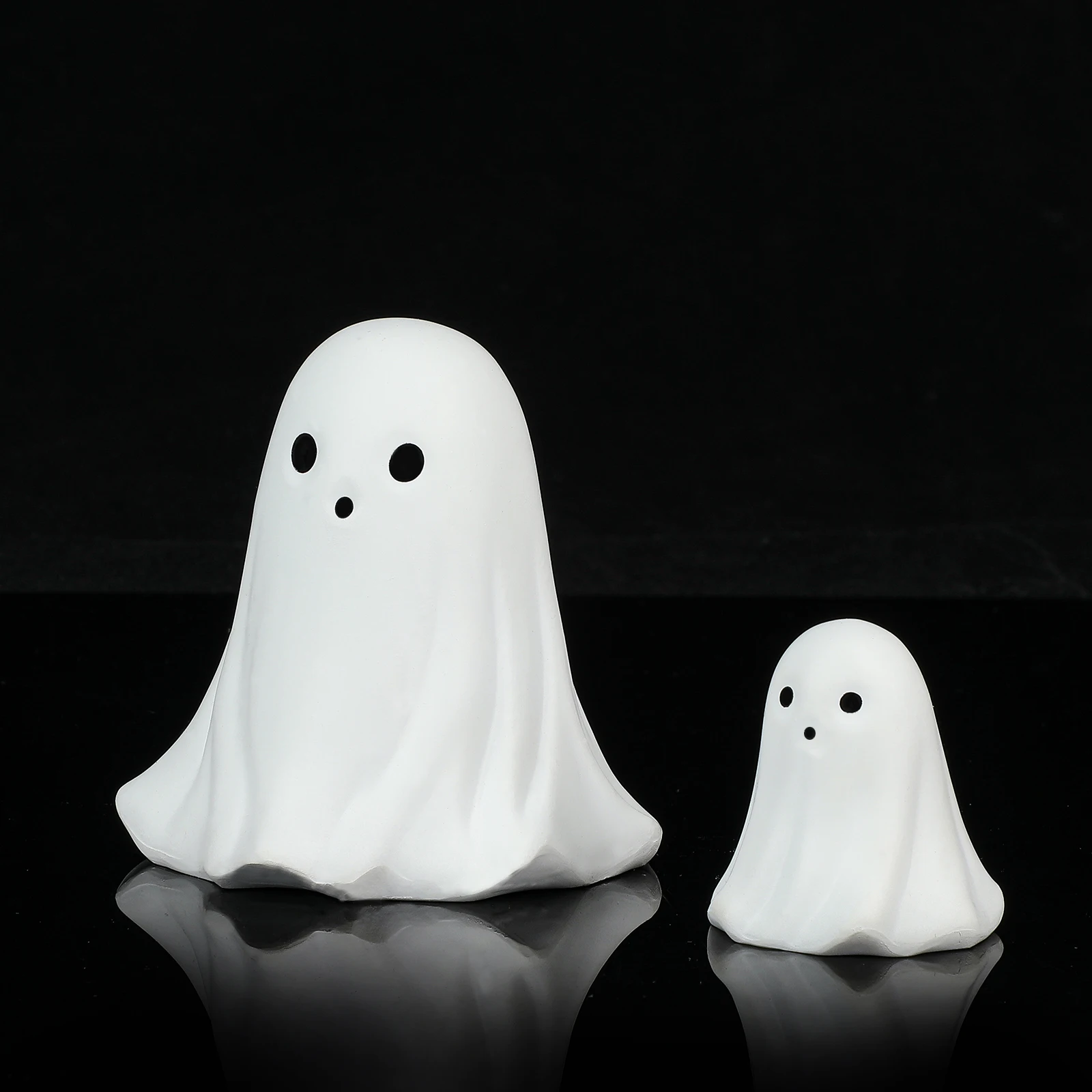 2 uds decoración de Halloween fantasma interior en resina Abs Cloche-fantasma lindo para decoración de fiesta de mesa en casa decoraciones navideñas al aire libre
