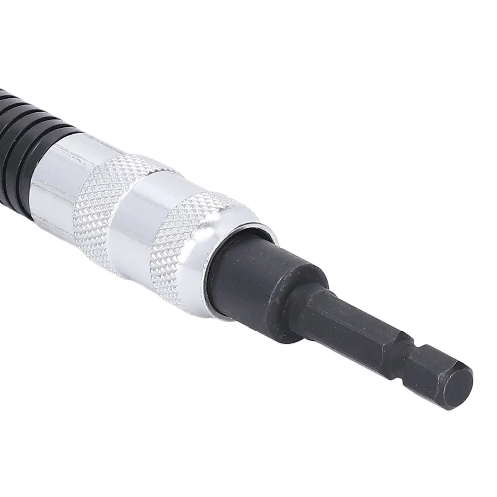 1/4 Inch Hex Shank Flexible Shaft Extension 11.8-Inch Length Magnetic Bit Holder Right Angle Drill Attachment Tight Space Design