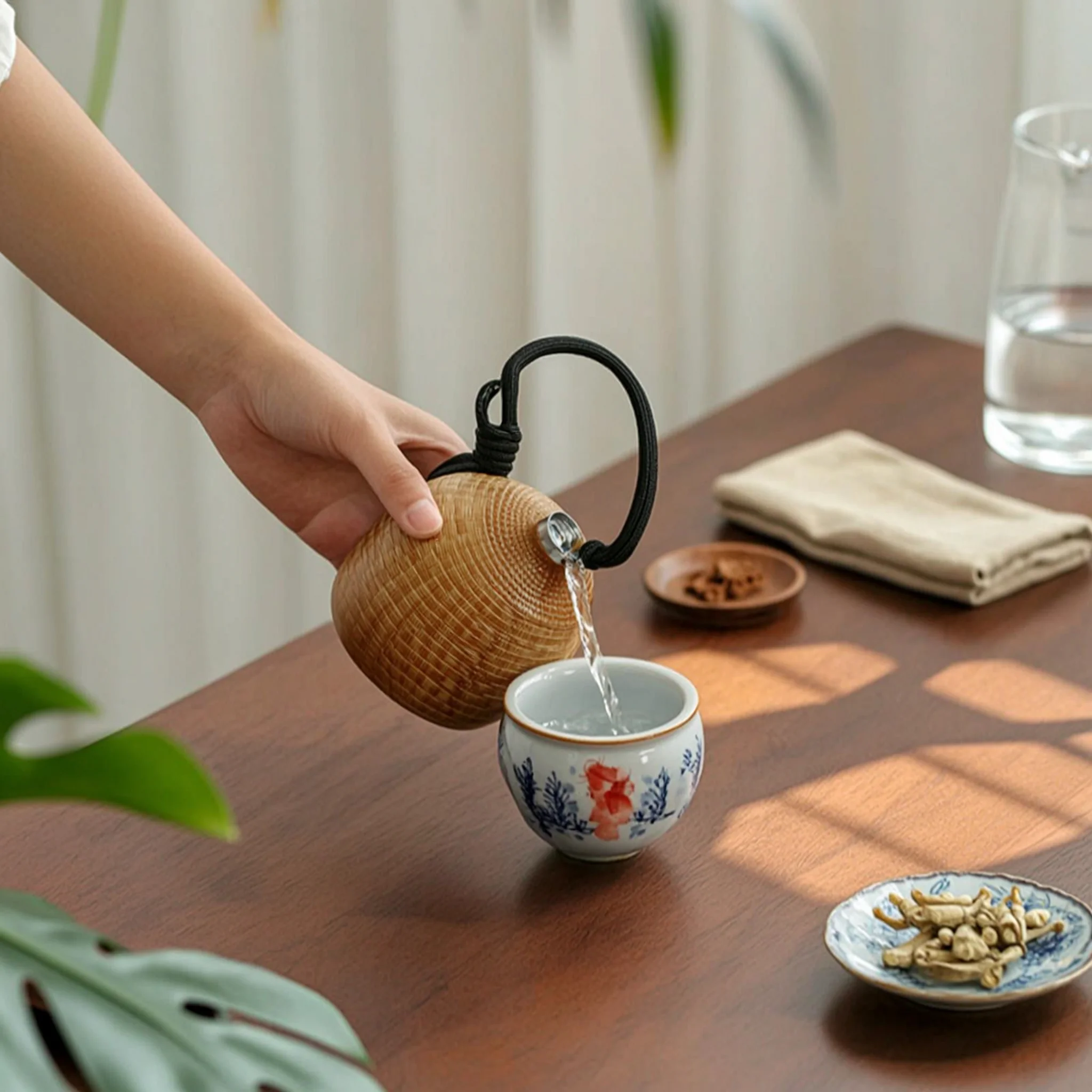 Gourd-Shaped Vacuum Bottle Metal Top Gourd Water Bottle Double-Bulb Body Travel Friendly