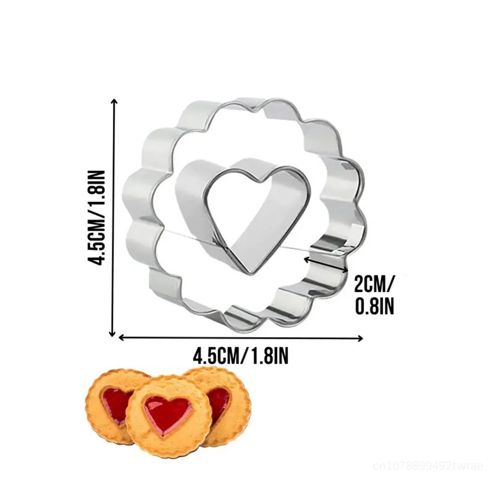 Jam Biscuit Cake Mold Set Stainless Steel Sugar Cake Mold Christmas Biscuit Mold Mousse Circle Cookie Cutter Baking Accessories