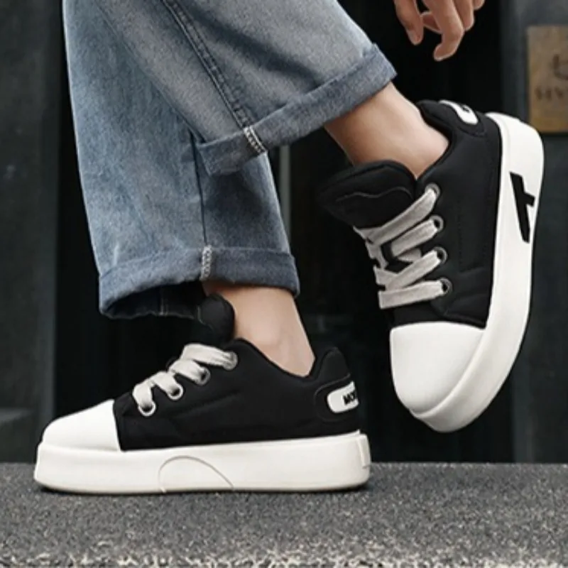 

Men's Shoes PU Leather Retro Trend Men's Sneakers and Casual Shoes Thick-soled Heightening Platform Man's Shoes Tenis Masculino