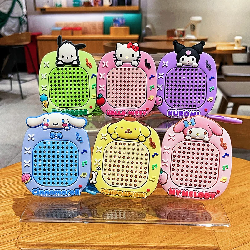 Sanrio Hello Kitty Cute Cartoon Anime Peripherals Funny Toy Maze Decompression Magnetic Suction Steel Ball Graffiti Key Chain