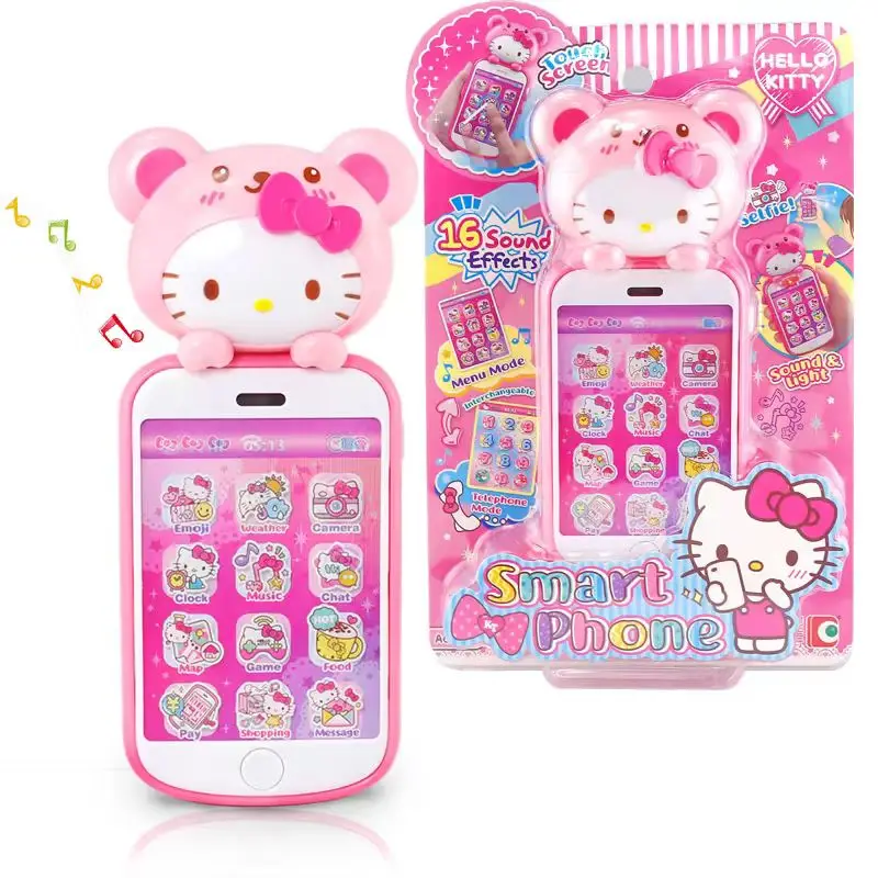 مرحبا كيتي الأزياء لمس الهاتف KT50117 محاكاة الصوت والضوء الموسيقى لعبة فتاة اللعب لعبة المنزل هدية