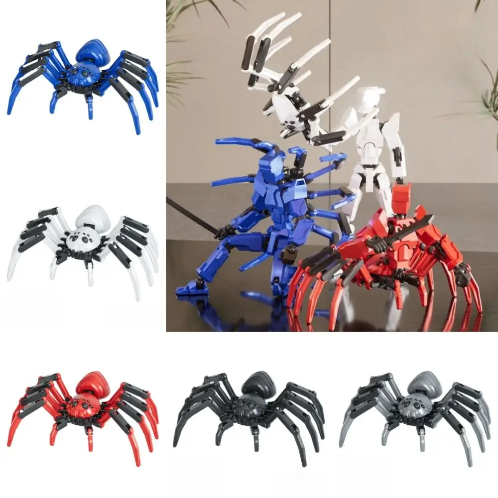 Multi-jointed Movable Robot Set Suction Cup Bottom Stress Relieve Spider Toys 3d Printed Figures Model Doll for Children Kids