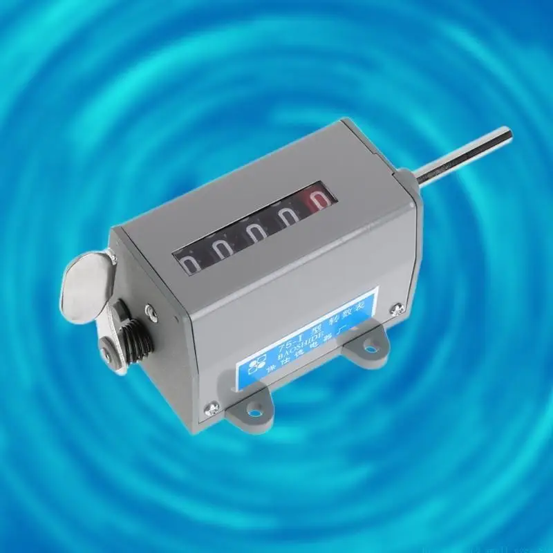 220 فولت 1 قطعة 75-I معدن ميكانيكي قابل لإعادة الضبط 5 أرقام عرض عداد الثورة الدوارة 350 دورة/دقيقة