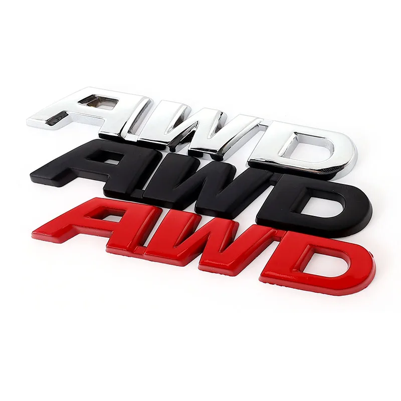 3D Metal AWD Logo Letters Car Trunk Emblem Fender Badge Decal Sticker For Honda Civic CRV Mazda Toyota RAV4 Volvo Accessories - Image 2