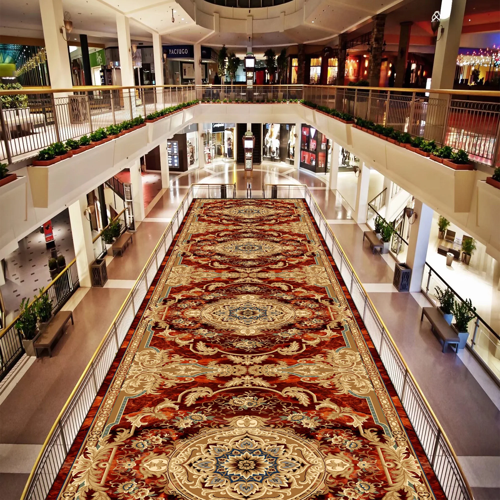 European Luxury Hall Corridor Carpet Hotel Runner Aisle Carpet Non-slip Washable Stairway Decorations Rug Size Customized Mat