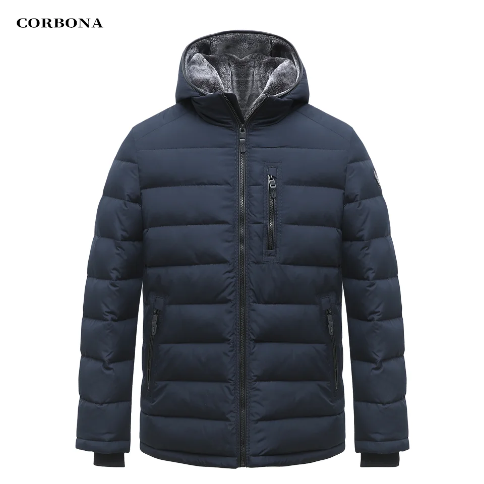 CORBONA 2024 NewArrival Autumn Winter Men Coat Navy Blue Jacket Detachable Hooded Casual Cotton Male Fashion NiceGift Dark Parka