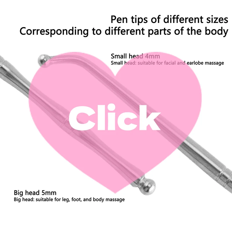 

Ручная акупунктурная ручка с двойной головкой из нержавеющей стали, триггерный точечный массажер, инструмент для глубокого массажа тканей для облегчения боли меридиана тела