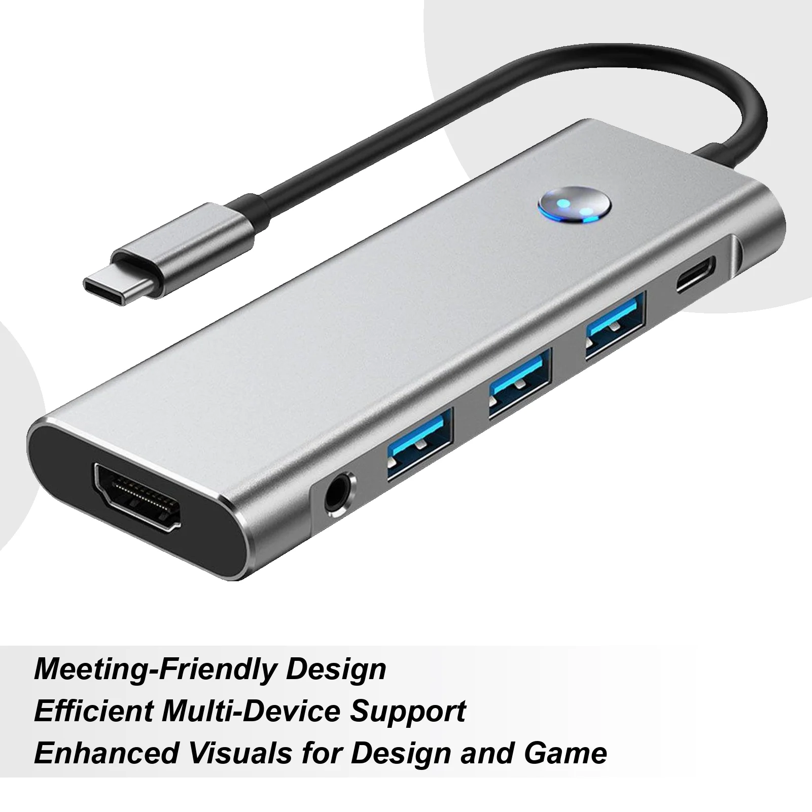 

Концентратор USB C Портативный адаптер USB C Многопортовый разветвитель Адаптерная станция с несколькими портами для любителей бизнес-технологий вдома