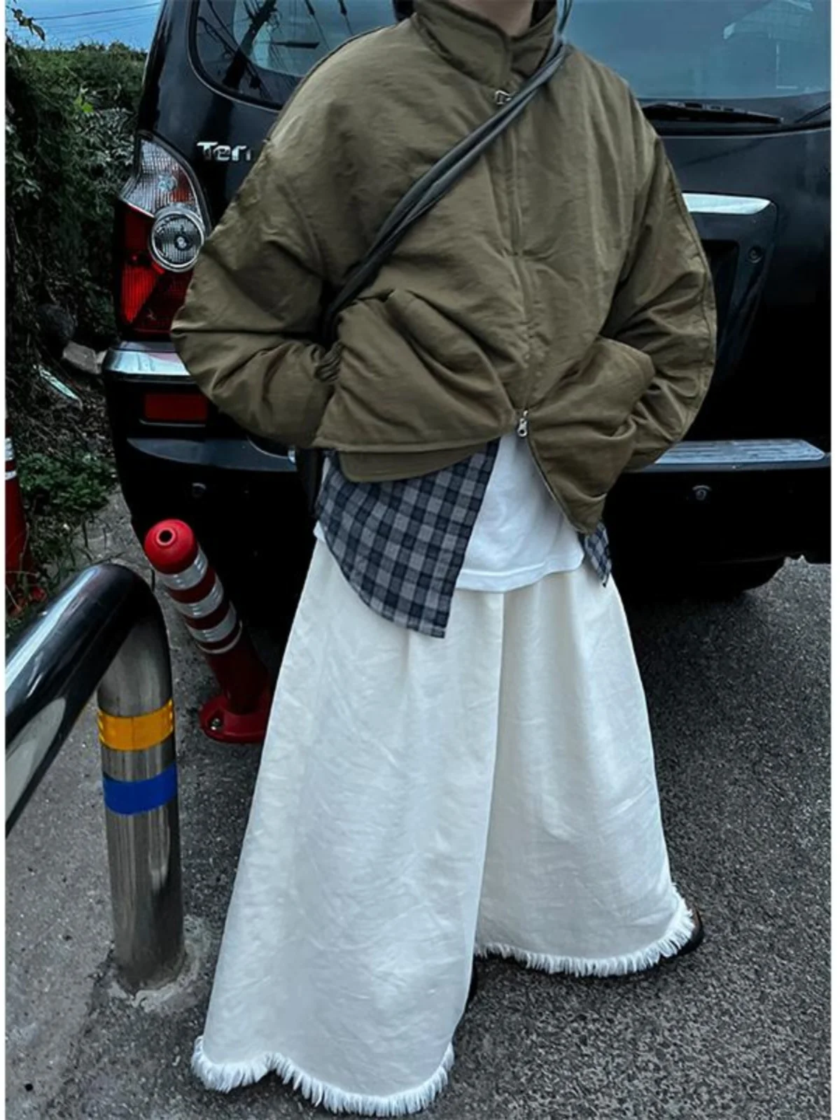 

Casual Pilot Jaet Baseball orm Cotton Outerwear Vintage Sle Commute Zipper Long Sve Thiened Loose Fit Women's Coat