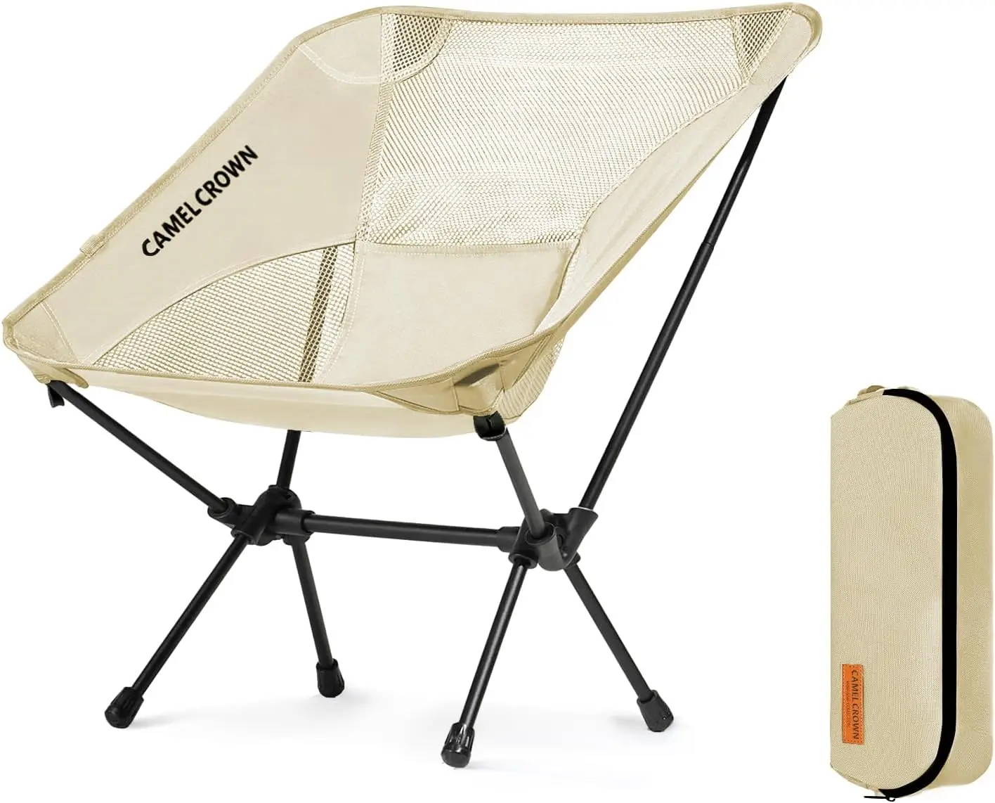 

Портативный легкий складной стул для кемпинга, сетчатый уличный стул для лагеря, пляжа, пикника, пешего туризма - белый