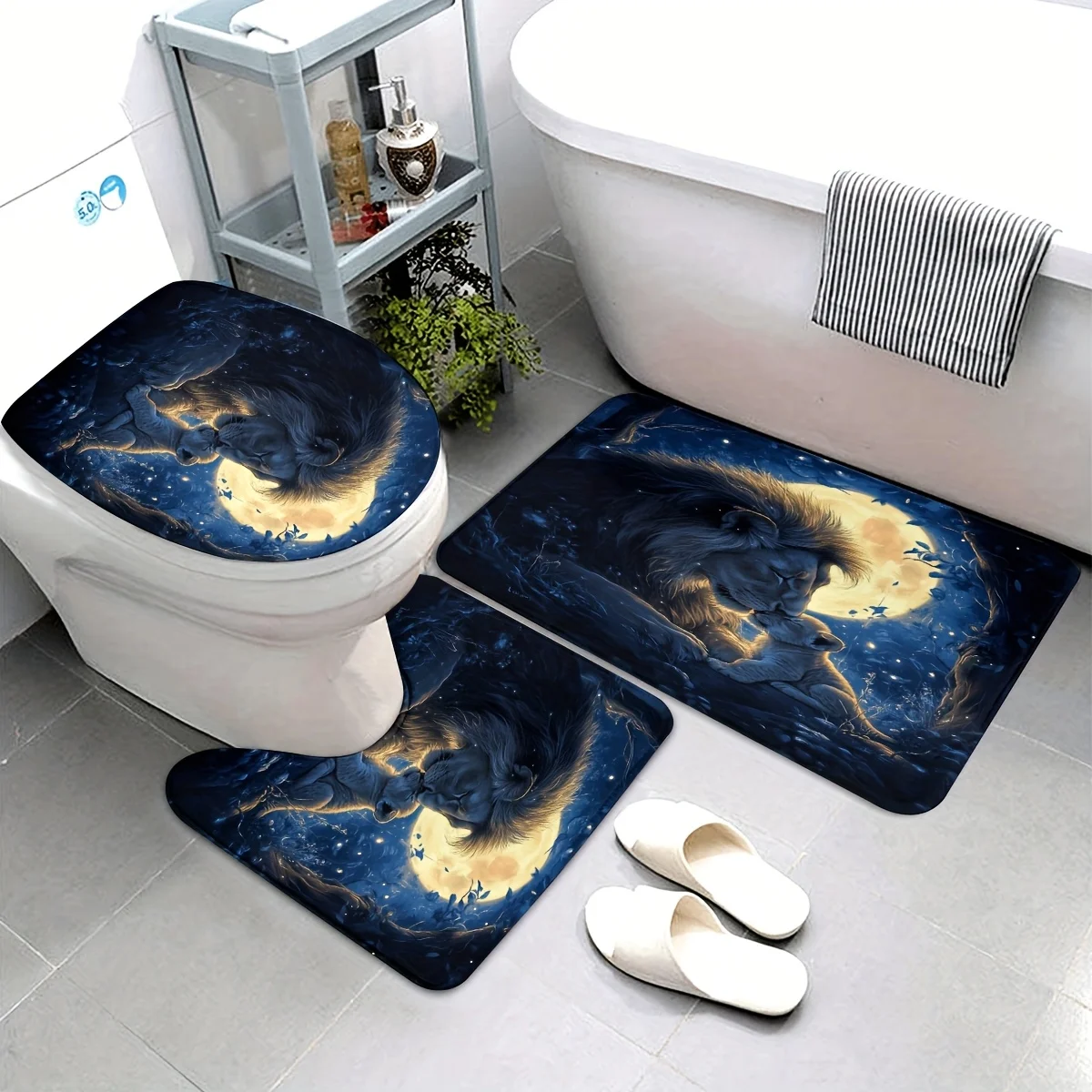 

3 шт., весна-лето, декоративные коврики для ванной с рисунком льва, коврики для ванной комнаты, ковер, коврики для ванной комнаты, входные коврики для ванной комнаты