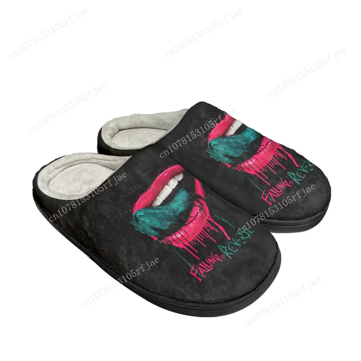 

Falling In Reverse Punk Rock Band Home Cotton Custom Slippers Mens Womens Sandals Plush Bedroom Keep Warm Shoe Thermal Slipper