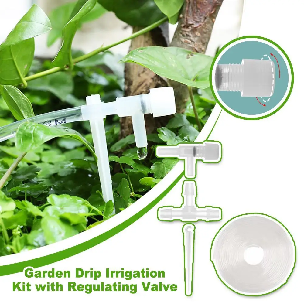 

Drip Irrigation Kit Garden Water-Saving Micro Dripper System With Regulating Valve Potted Plant Greenhouses 4/7mm Hose Watering