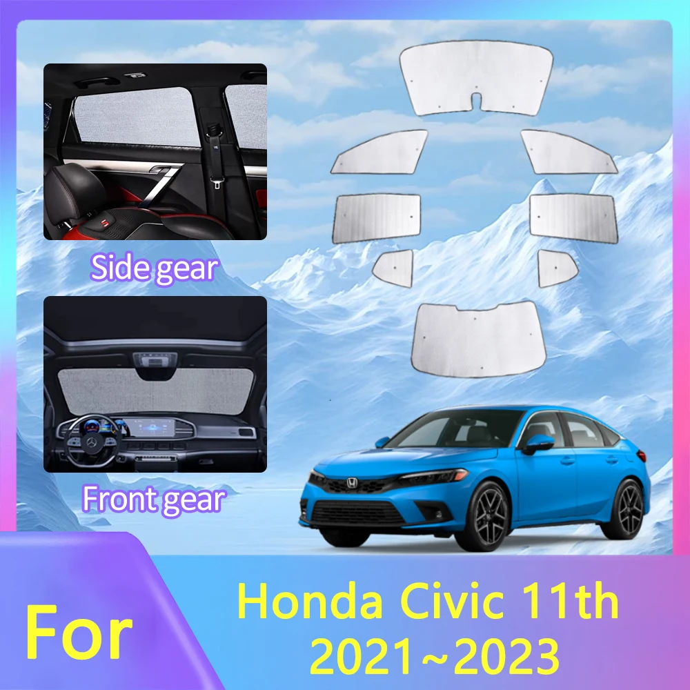 For Honda Civic 11th Gen FE1 FL5 2022 2023 2024 Car Sunshades Window Visor Windshields Anti-UV Sun Protection Stickers Sunshadin